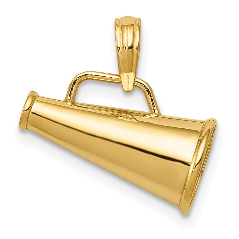 14k Yellow Gold Polished 3-D Small Megaphone Pendant