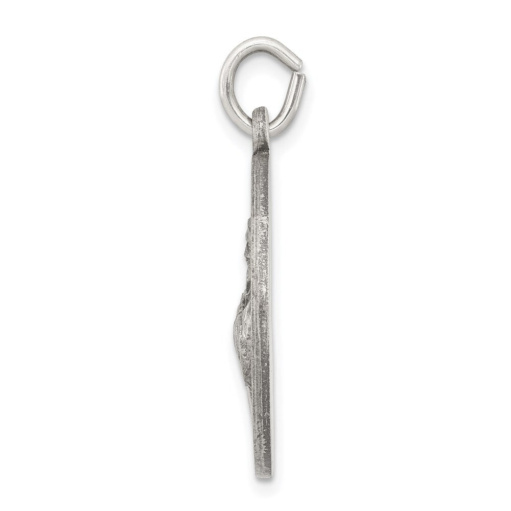 Sterling Silver Antiqued Saint Francis of Assisi Medal Pendant