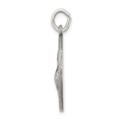 Sterling Silver Antiqued Saint Francis of Assisi Medal Pendant