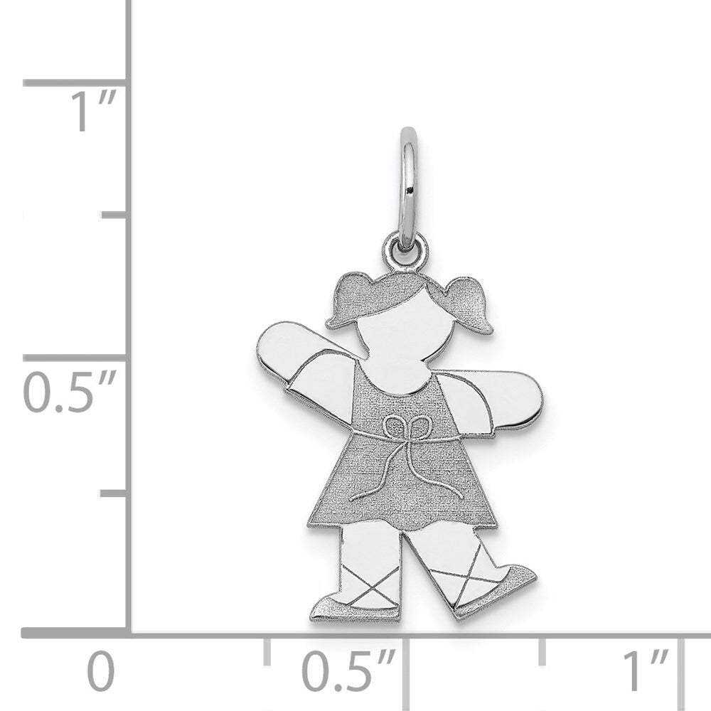 14k White Gold Kid Charm Pendant for Women