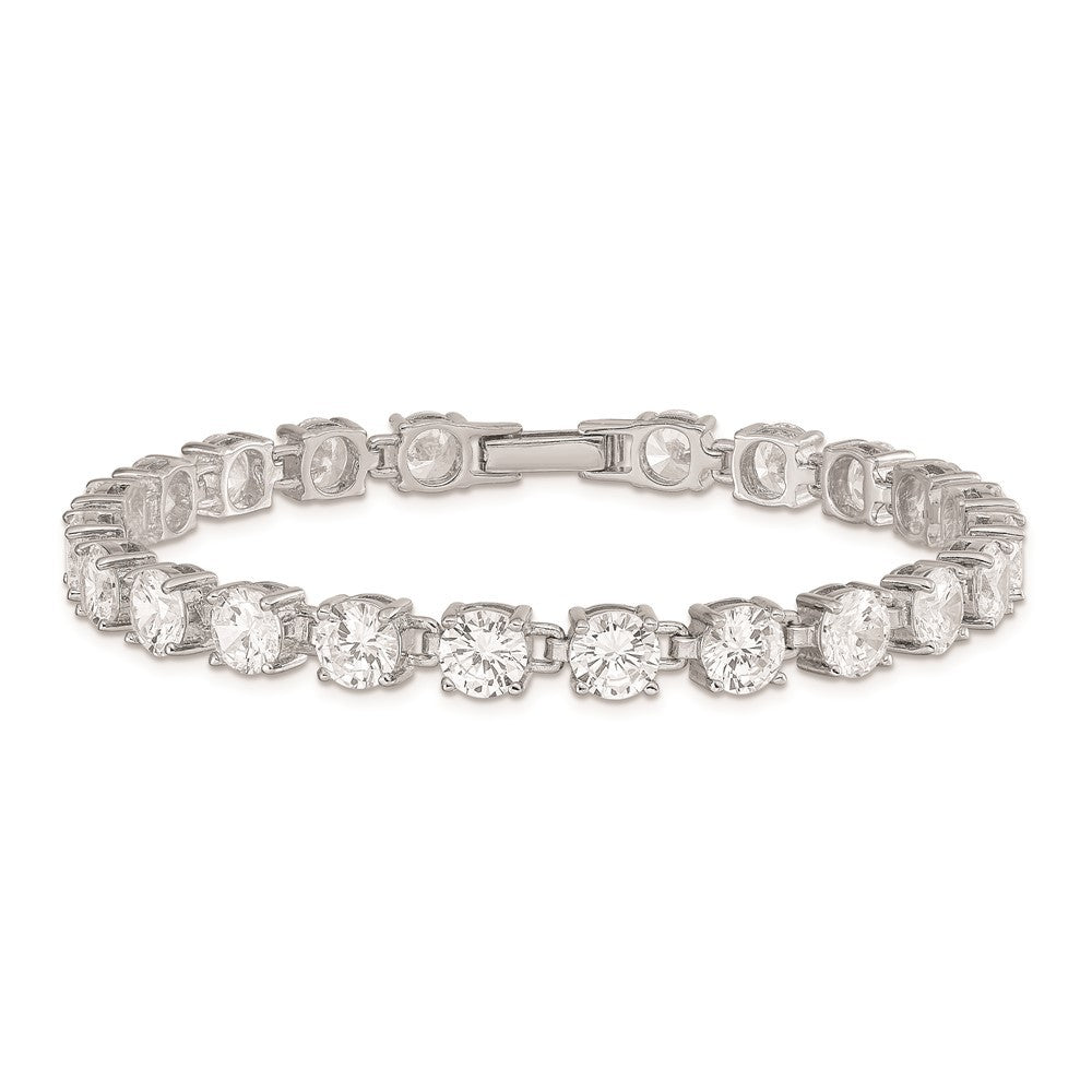 Sterling Silver Rhodium-plated CZ Tennis Bracelet