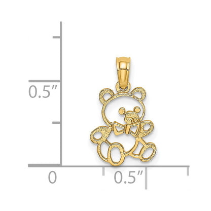 14k Yellow Gold Cut out Teddy Bear Charm