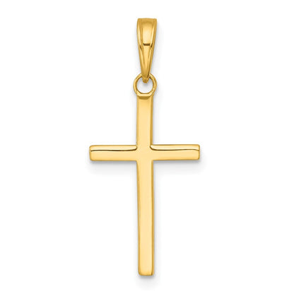 14k Yellow Gold Polished Cross Pendant