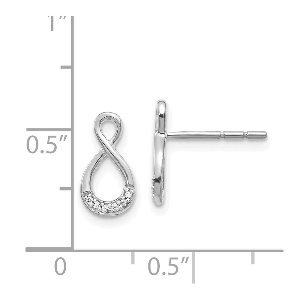 14k White Gold Diamond Twisted Stud Earrings Gift for Women