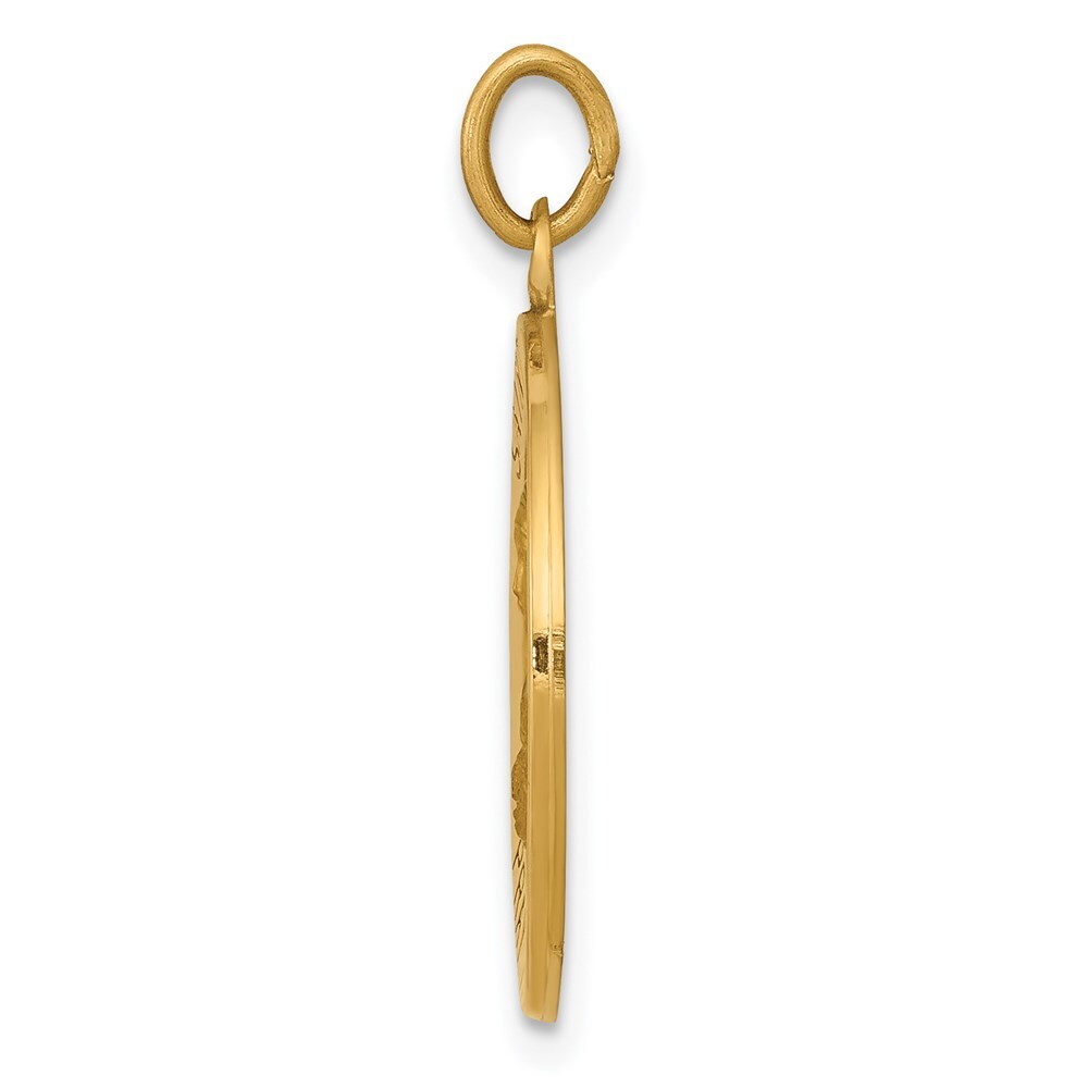 14k Yellow Gold Saint Theresa Medal Charm Pendant for Women