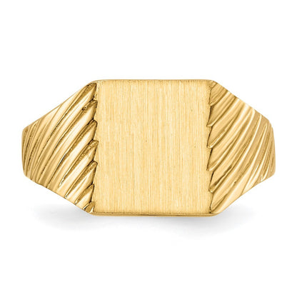 14K Yellow Gold 9.5x8.0mm Closed Back Signet Ring