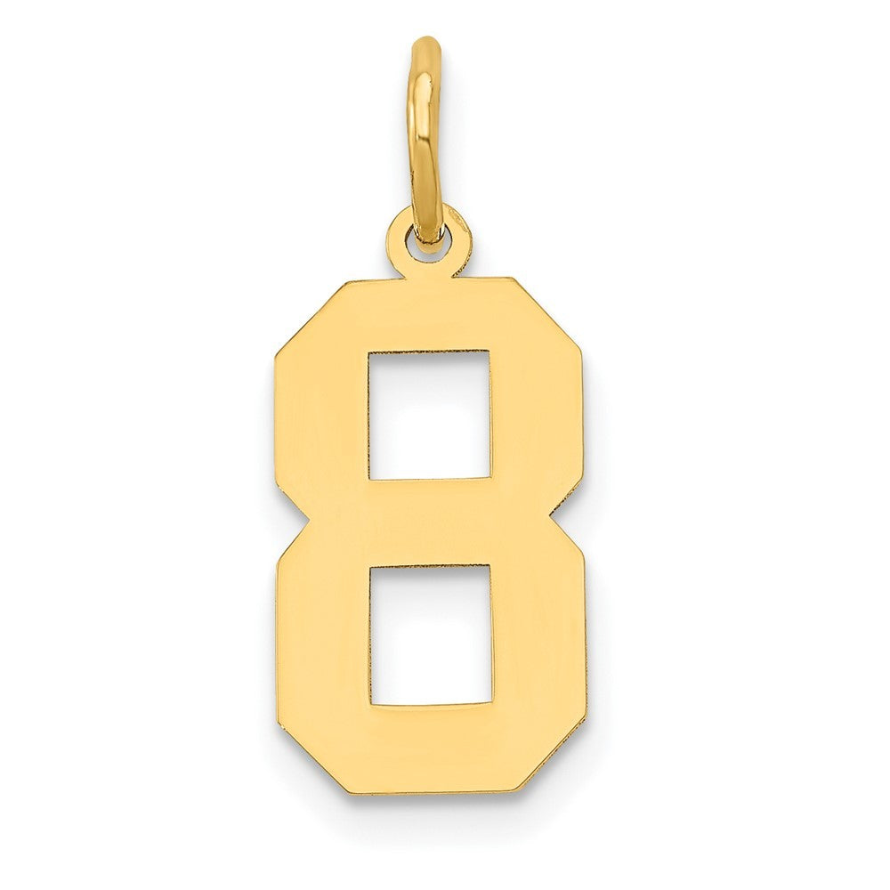 14k Yellow Gold Medium Polished Number 8 Charm