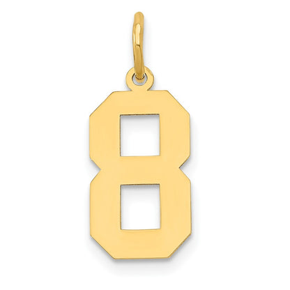 14k Yellow Gold Medium Polished Number 8 Charm