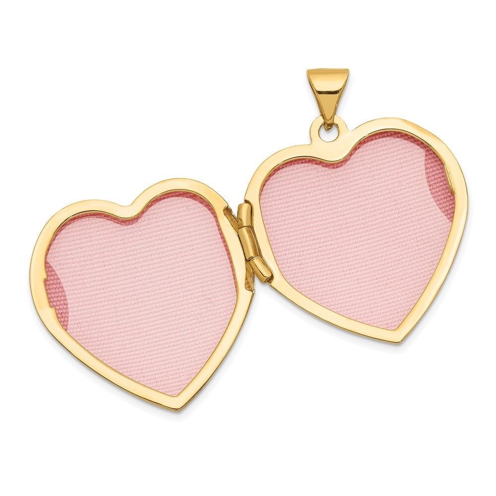 14k Yellow Gold White Rhodium Floral Heart Locket