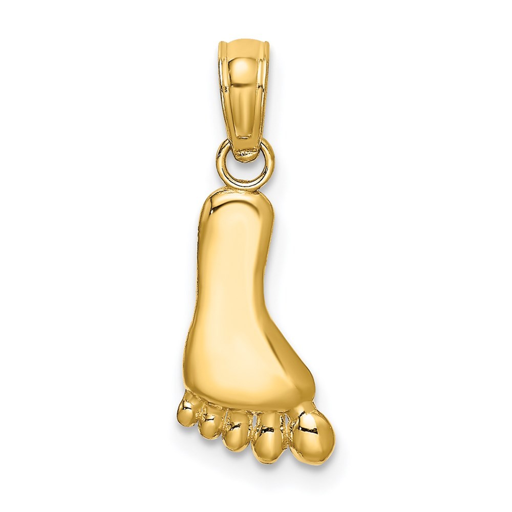 14k Yellow Gold Polished Foot Charm