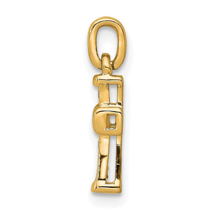 14k Yellow Gold Small 1/20ct. Diamond Latin Cross Pendant