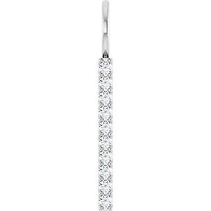 14k White Gold 1 6 CTW Natural Diamond Vertical Bar Charm Pendant