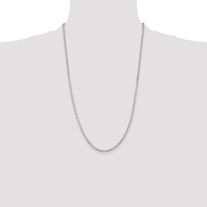 Sterling Silver 2.75mm Beveled Oval Cable Chain Holiday Gift for Women
