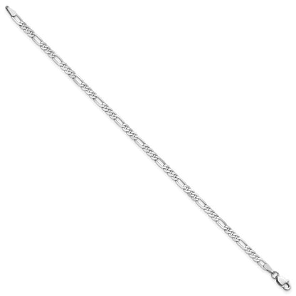 14K White Gold 8 inch 3mm Flat Figaro Bracelet