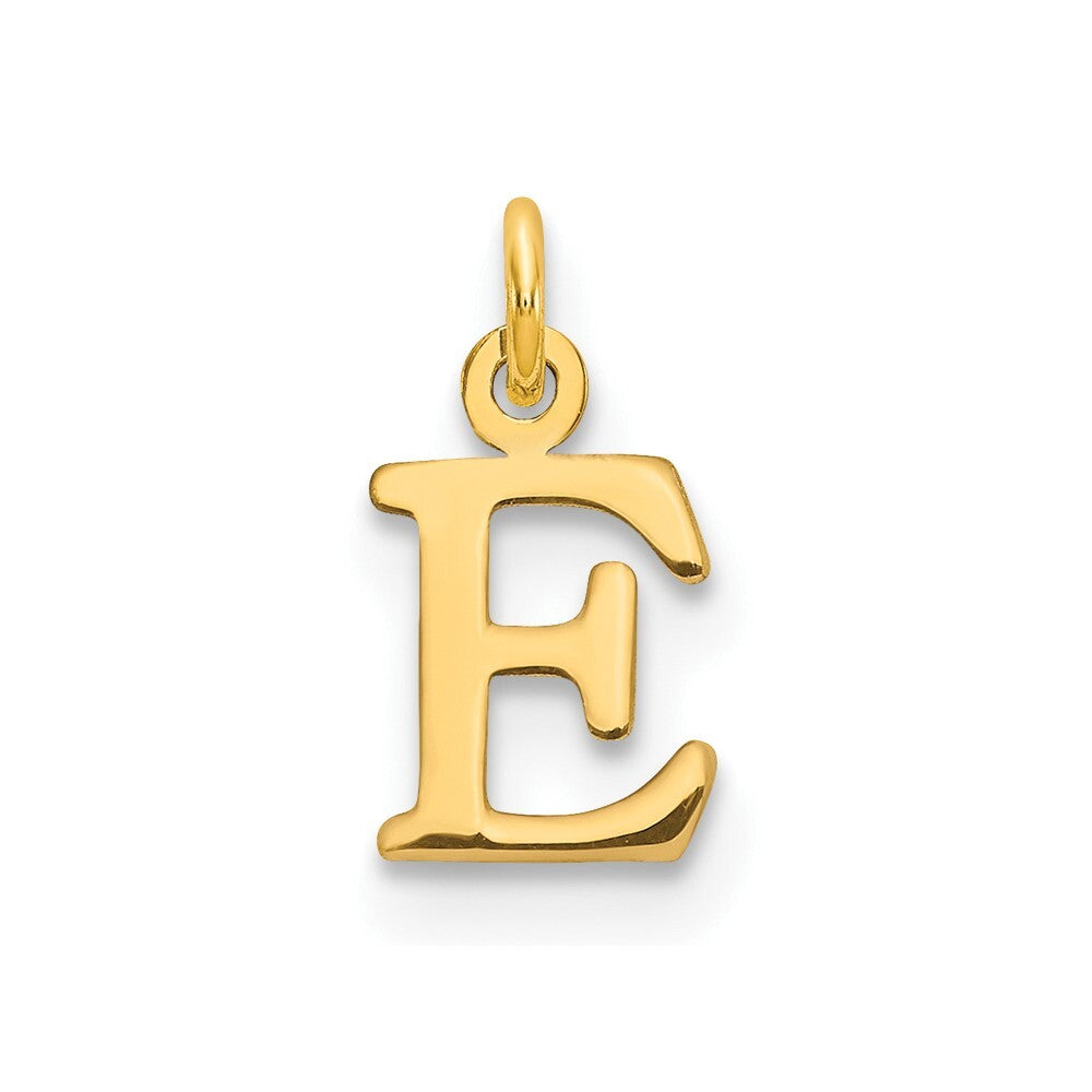 14k Yellow Gold Cutout Letter E Initial Pendant for Women