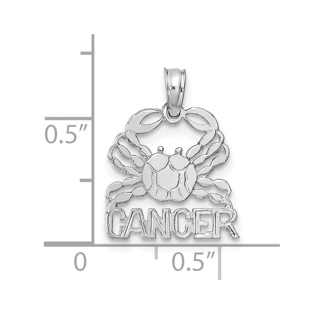 14k White Gold CANCER Zodiac Charm