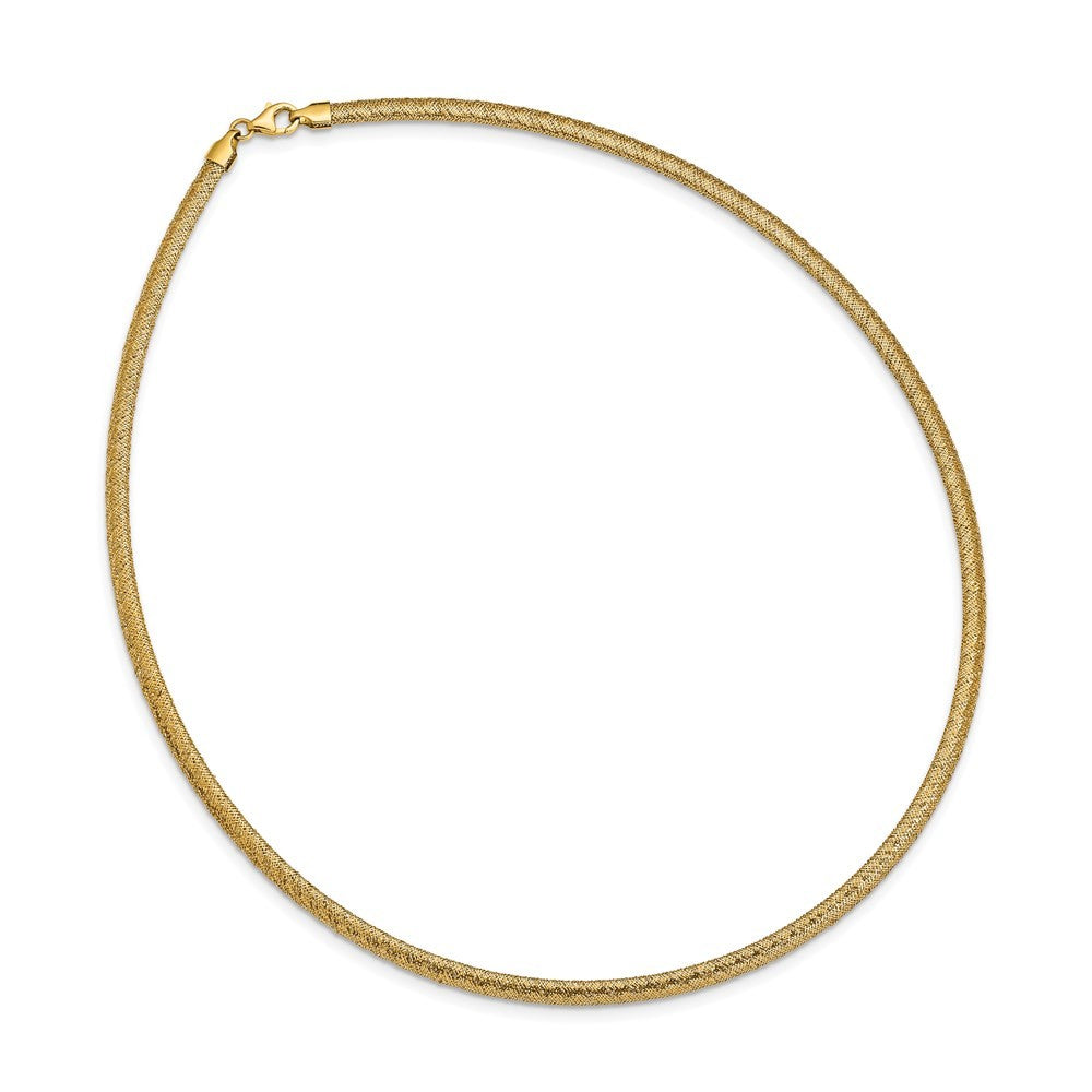 14k Yellow Gold 4mm Woven Stretch Mesh 17.5 inch Necklace