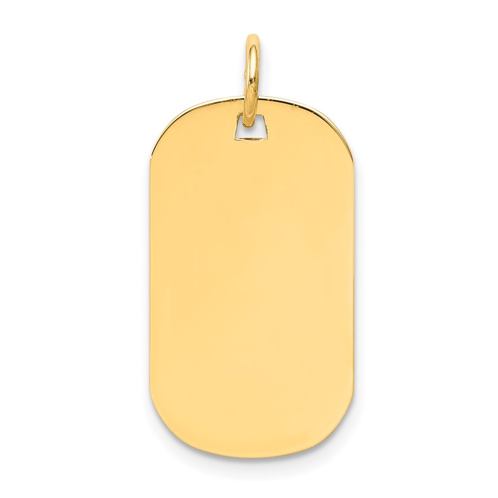 14k Yellow Gold Plain .011 Gauge Engraveable Dog Tag Disc Charm