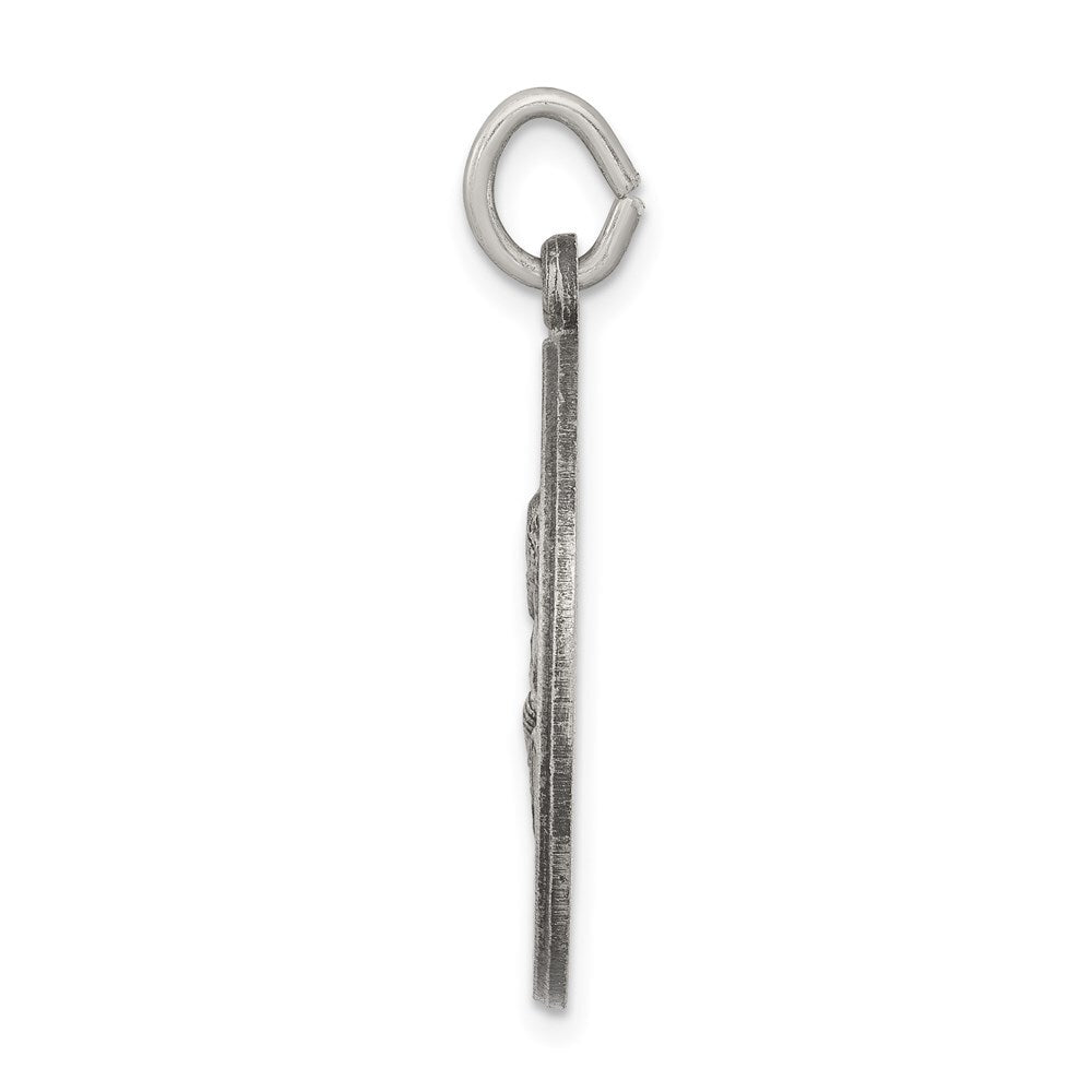 Sterling Silver Antiqued Saint Peter Medal Pendant