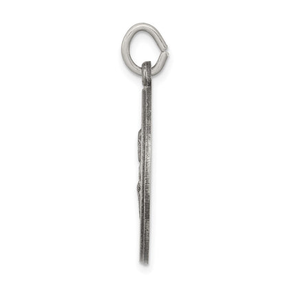 Sterling Silver Antiqued Saint Peter Medal Pendant