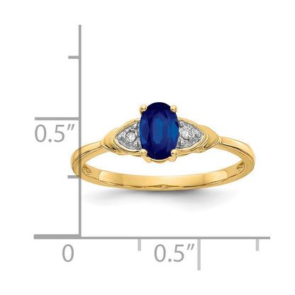 14K Yellow Gold Sapphire and Diamond Ring
