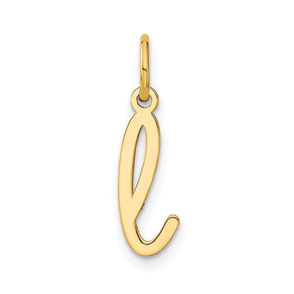 14k Yellow Gold Lower case Letter L Initial Charm Pendant