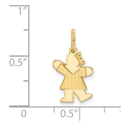 14k Yellow Gold Mini Girl Kiss Charm Pendant