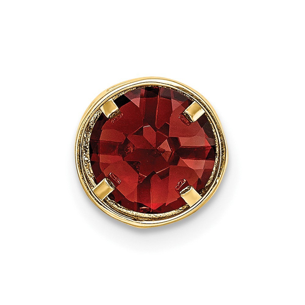 14k Yellow Gold 7mm Garnet bezel pendant