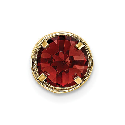 14k Yellow Gold 7mm Garnet bezel pendant