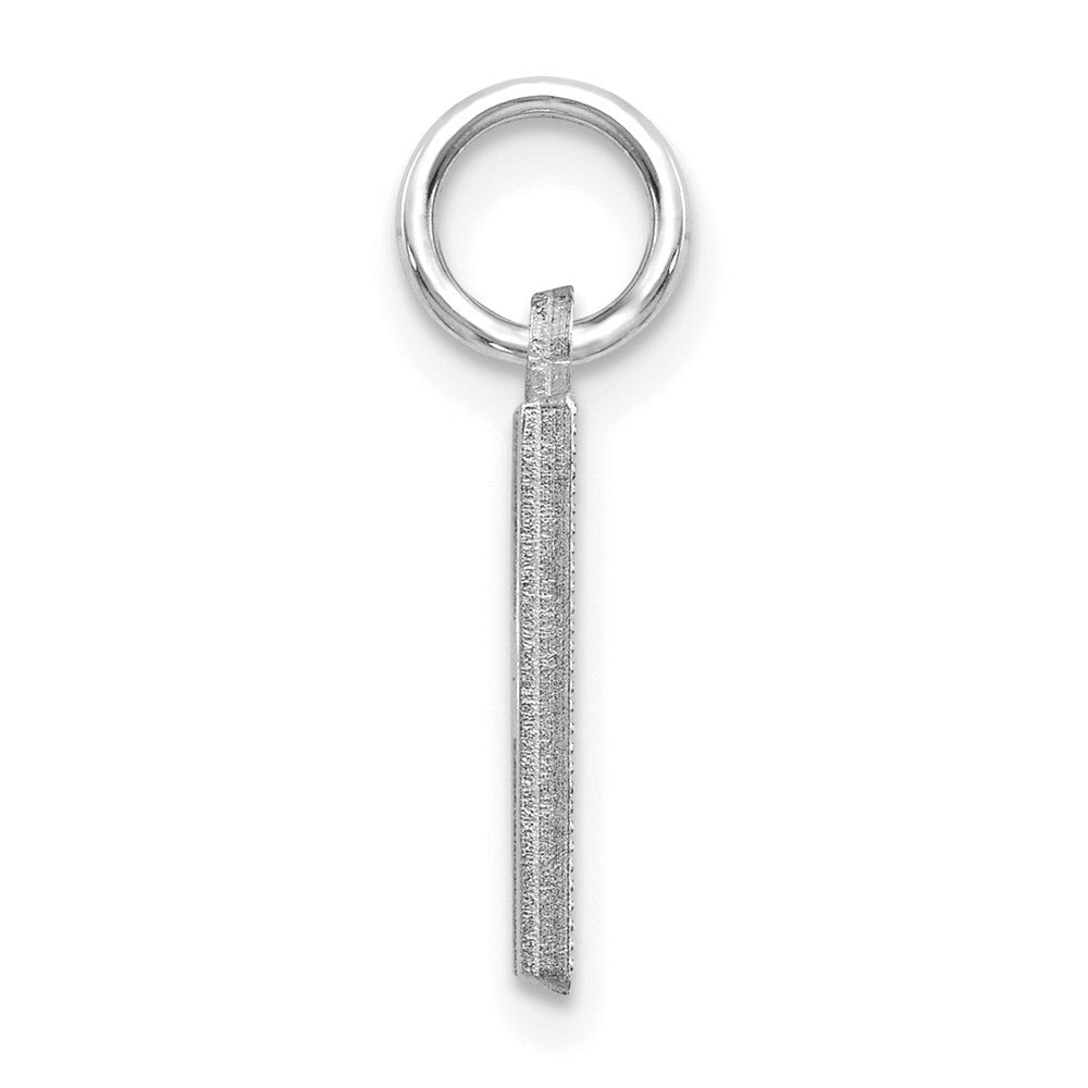 14k White Gold Satin Diamond-cut Letter H Initial Charm Pendant for Women
