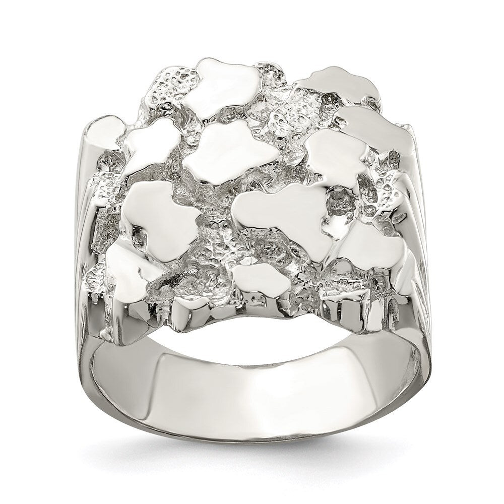 Sterling Silver Men's Nugget Ring Size 10