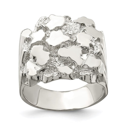 Sterling Silver Men's Nugget Ring Size 10