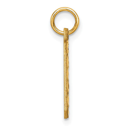 14k Yellow Gold Medium Diamond-cut Number 0 Charm