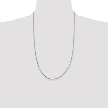 Sterling Silver 1.7mm Diamond-cut Round Spiga Chain