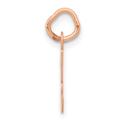 14k Rose Gold Small Script Letter H Initial Charm Pendant for Women