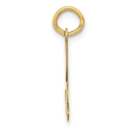 14k Yellow Gold Script Letter X Initial Charm Pendant for Women