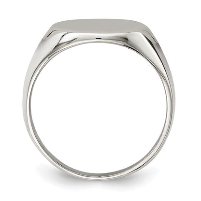 Sterling Silver 17x13mm Closed Back Signet Ring Size 10
