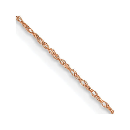 14K Rose Gold 18" Carded .5mm Cable Rope Chain Necklace