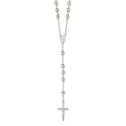 Sterling Silver Polished Rosary Necklace