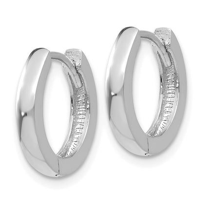 14k White Gold Round Hinged Hoop Earrings Gift for Women