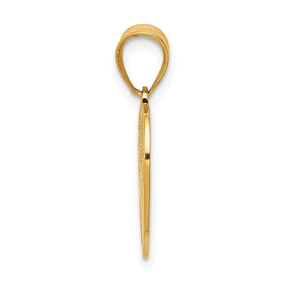 14k Yellow Gold Polished TE AMO Heart Pendant