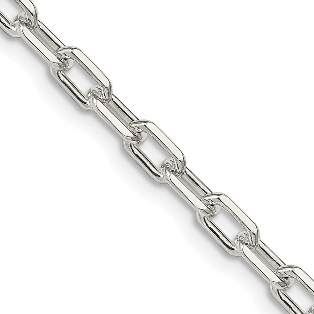 Sterling Silver 4.5mm Diamond-cut Long Link Cable Chain Necklace