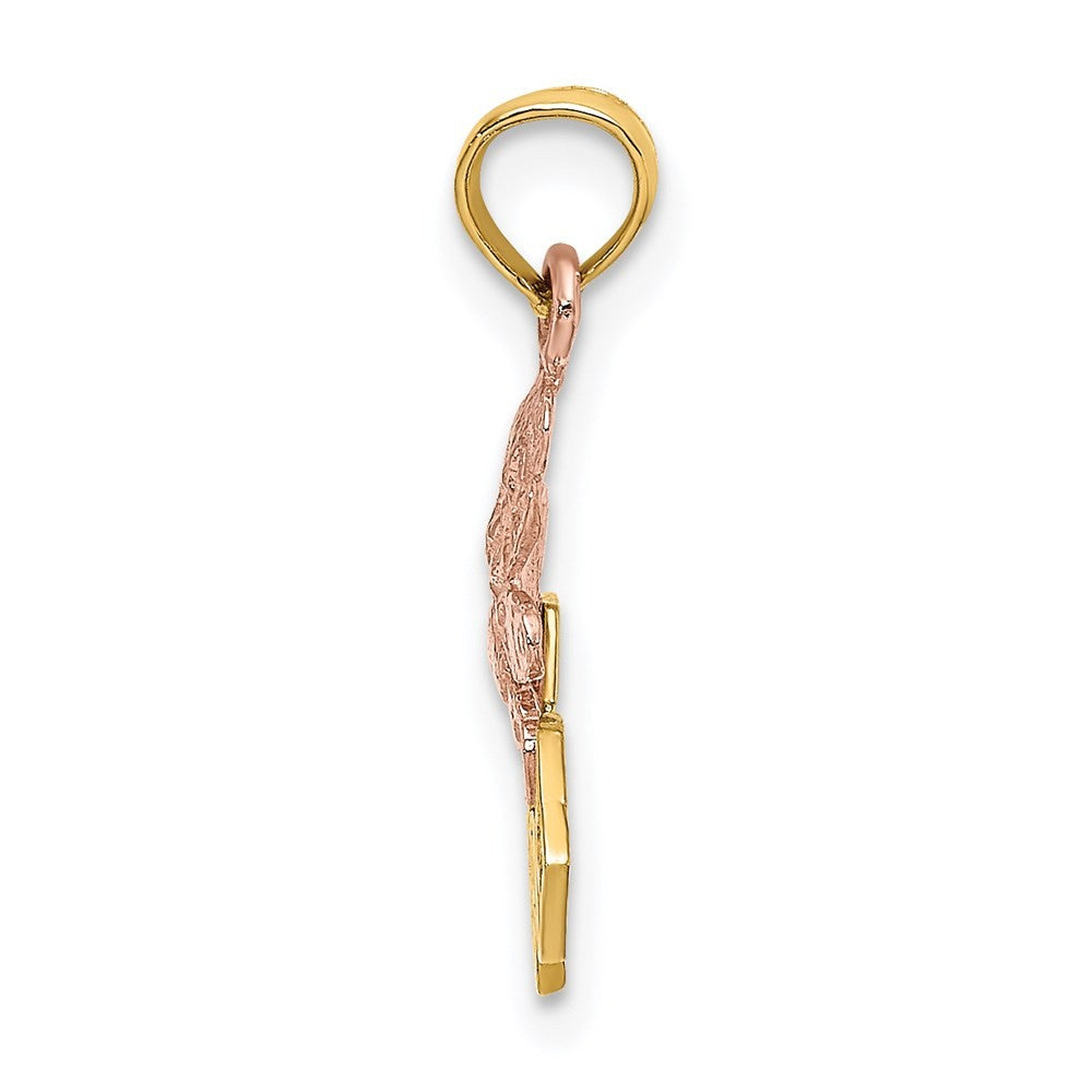 14k Two-Tone Teddy Bear with ABC Blocks Charm