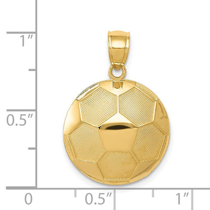 14k Yellow Gold Soccer Ball Pendant for Women