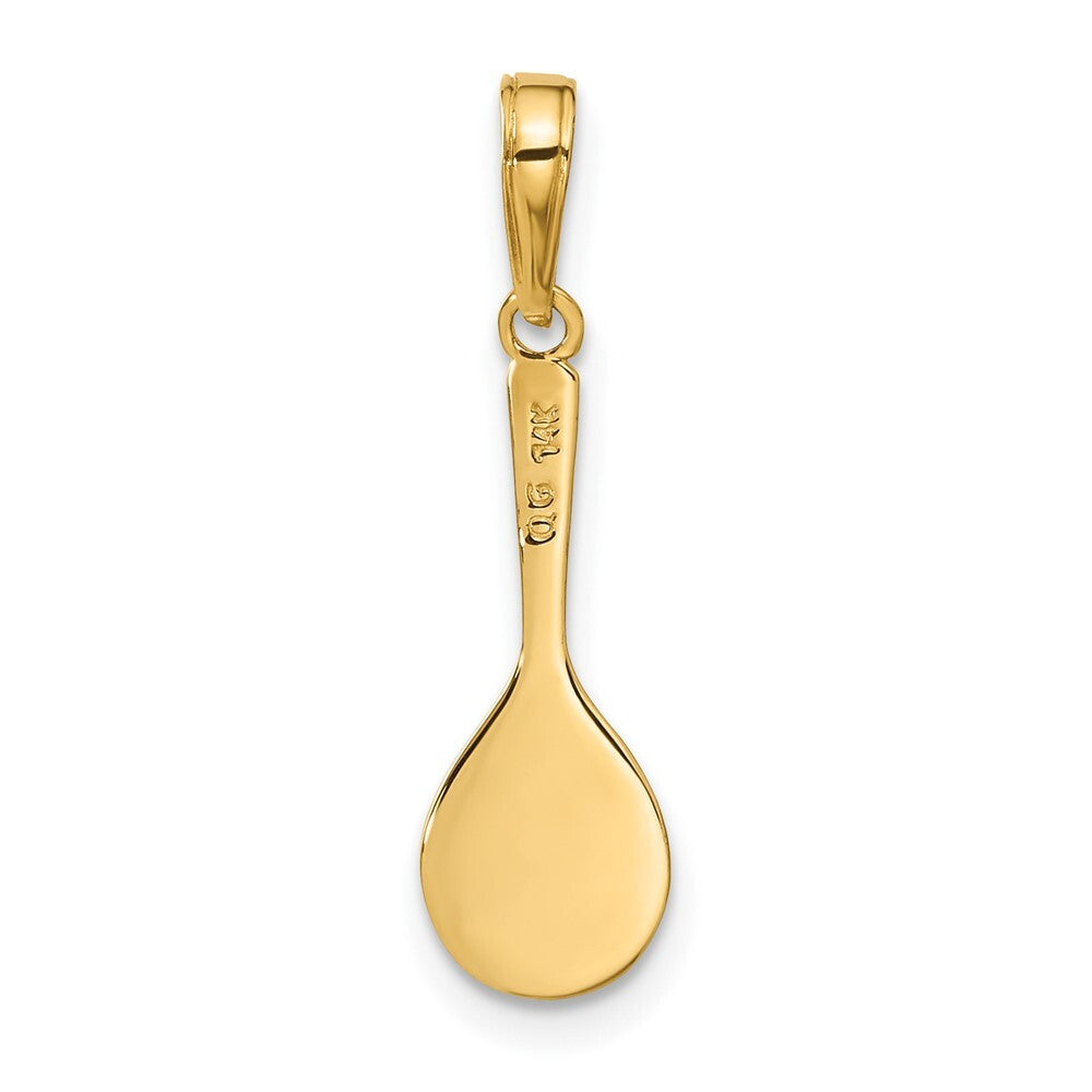 14k Yellow Gold Tennis Racquet and Ball Charm Pendant for Women
