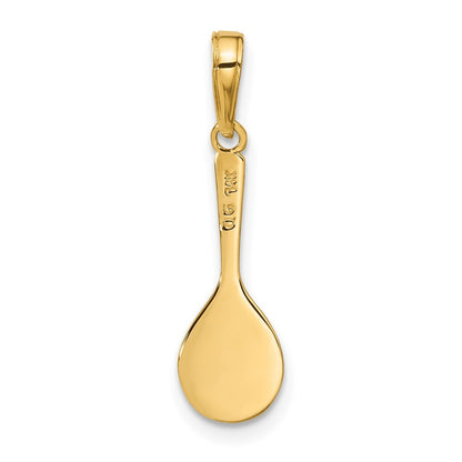 14k Yellow Gold Tennis Racquet and Ball Charm Pendant for Women