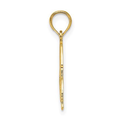 14k Yellow Gold ALOHA Palm Tree Charm Pendant for Women