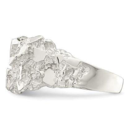 Sterling Silver Men's Nugget Ring Size 11