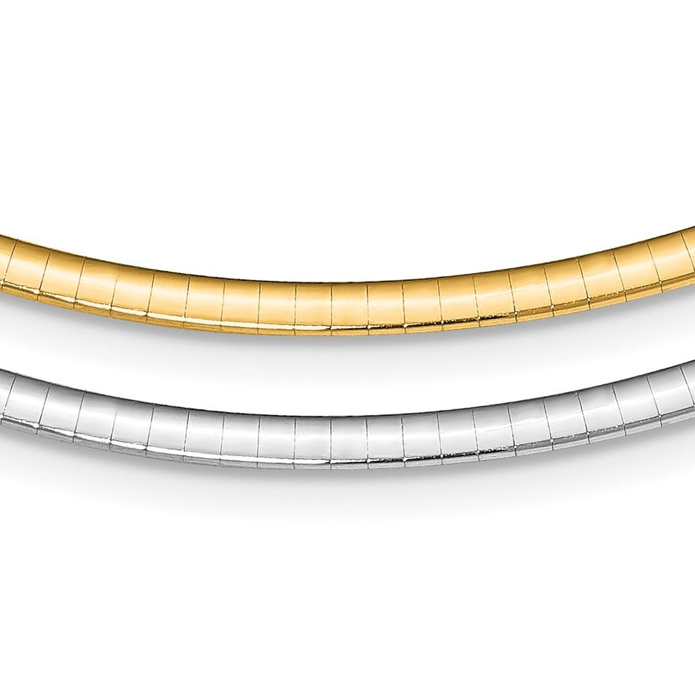 Sterling Silver Gold-pltd 3mm Reversible w/2in ext Cubetto Chain Necklace