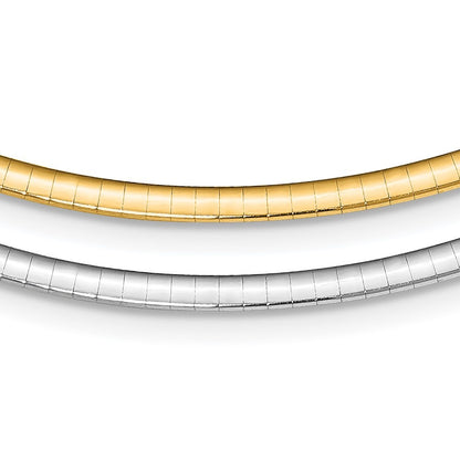 Sterling Silver Gold-pltd 3mm Reversible w/2in ext Cubetto Chain Necklace